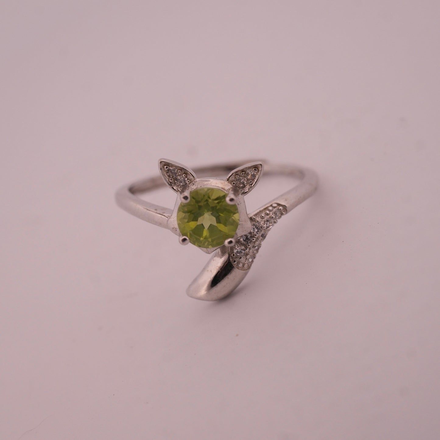 Peridot Fox S925 Adjustable Ring