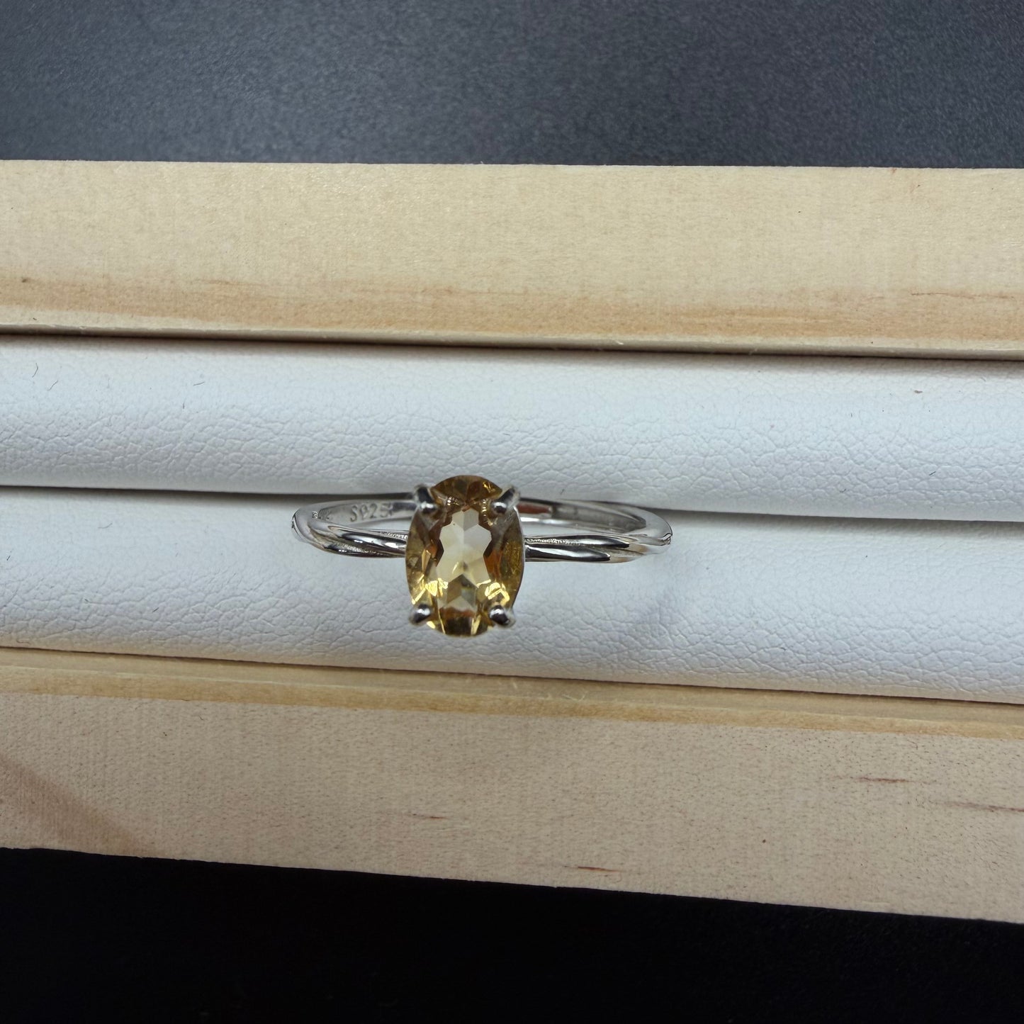 Citrine S925 Adjustable Ring