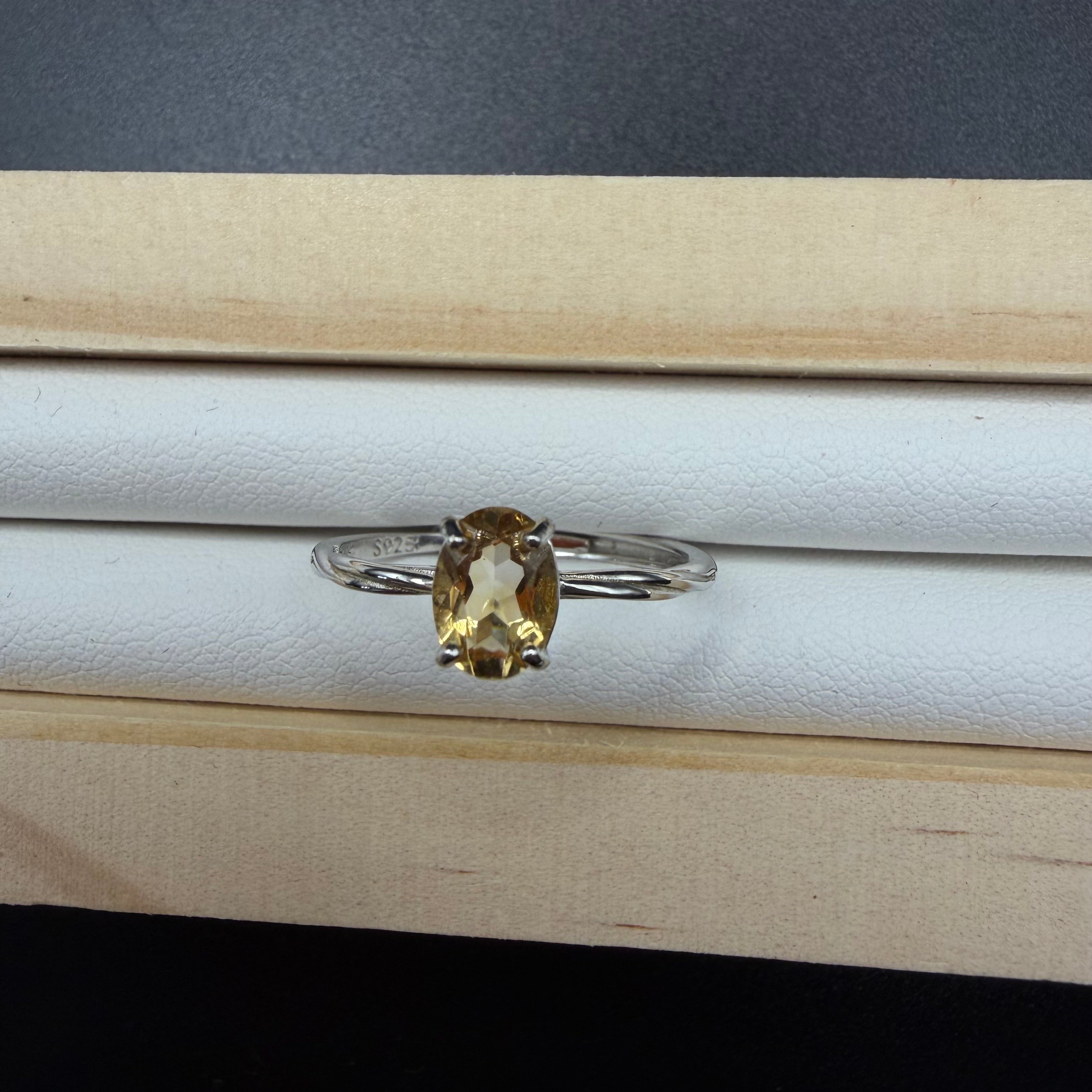 Citrine S925 Adjustable Ring