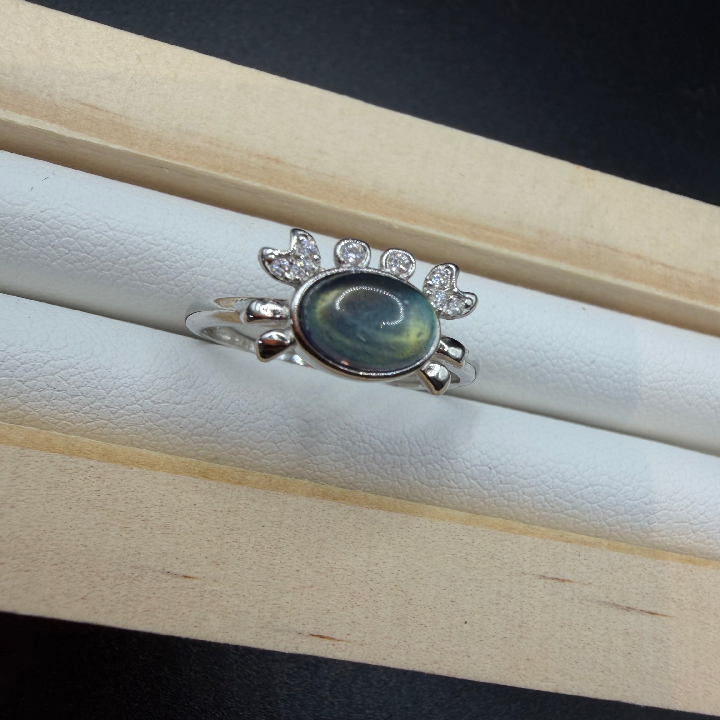 Labradorite Crab S925 Adjustable Ring