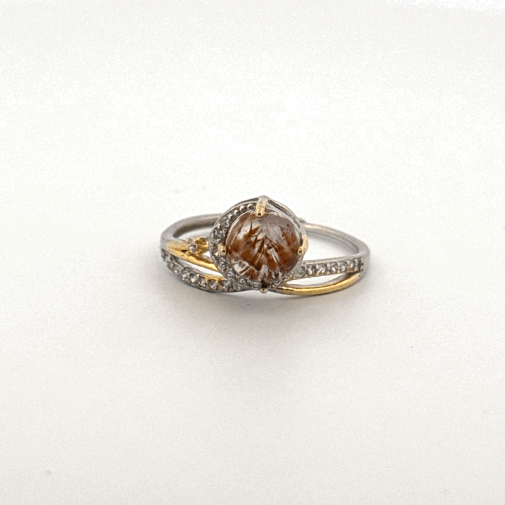 Golden Rutile S925 Adjustable Ring