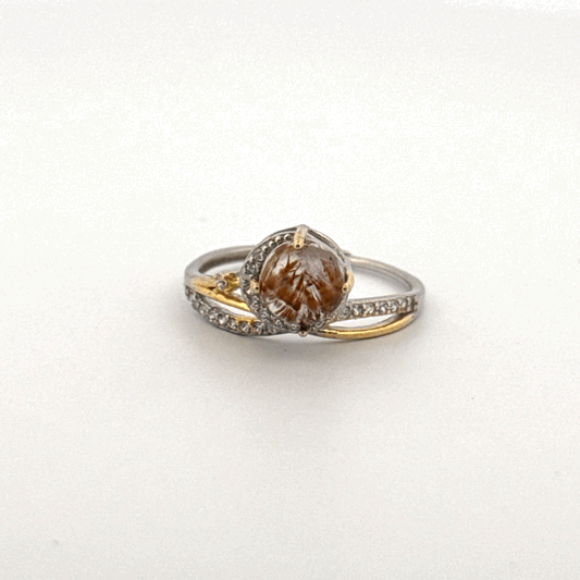 Golden Rutile S925 Adjustable Ring