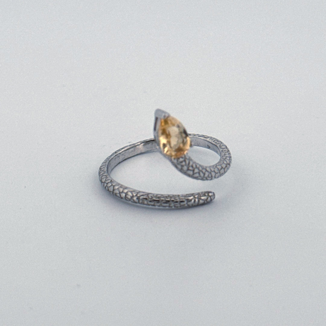 Citrine Snake S925 Adjustable Ring
