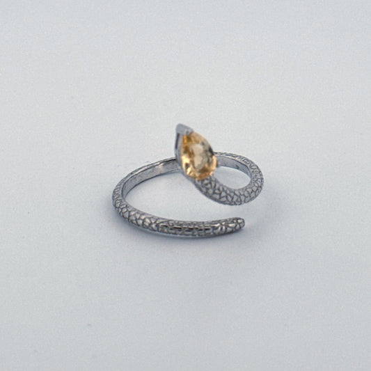 Citrine Snake S925 Adjustable Ring