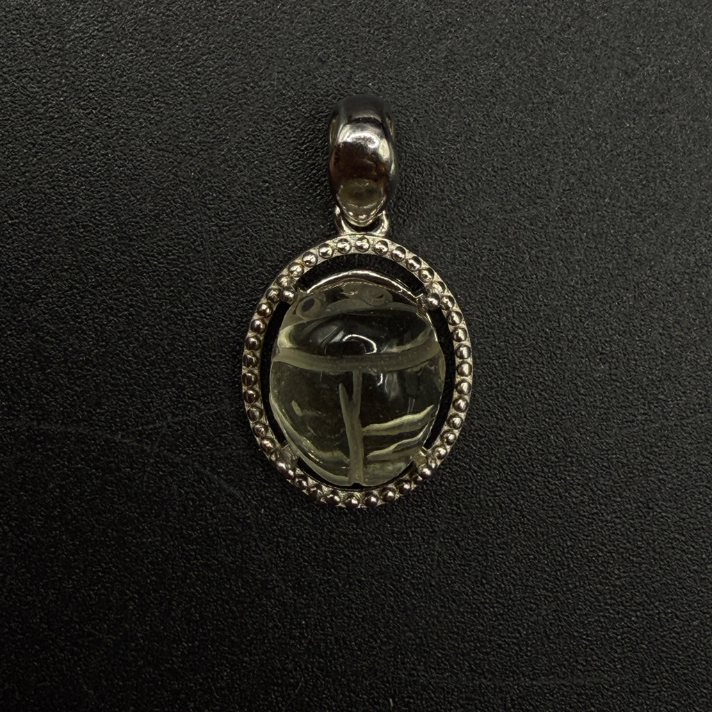 Libyan Desert Glass Scarab S925 Certified Necklace