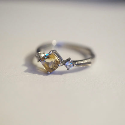 Citrine S925 Adjustable Ring