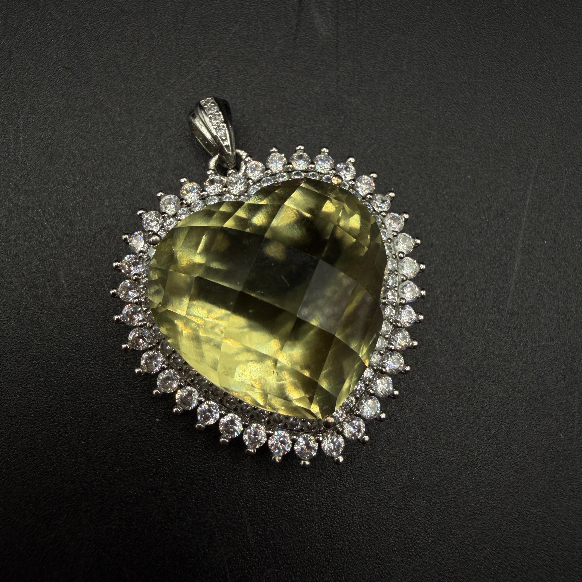 Giant Libyan Desert Glass Heart S925 Certified Necklace