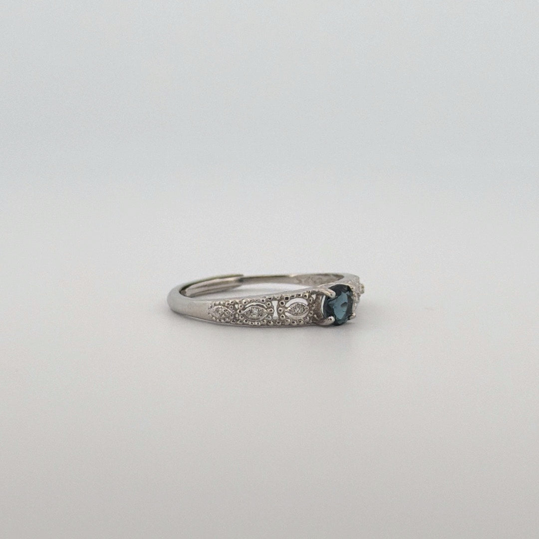 Blue Topaz S925 Adjustable Ring