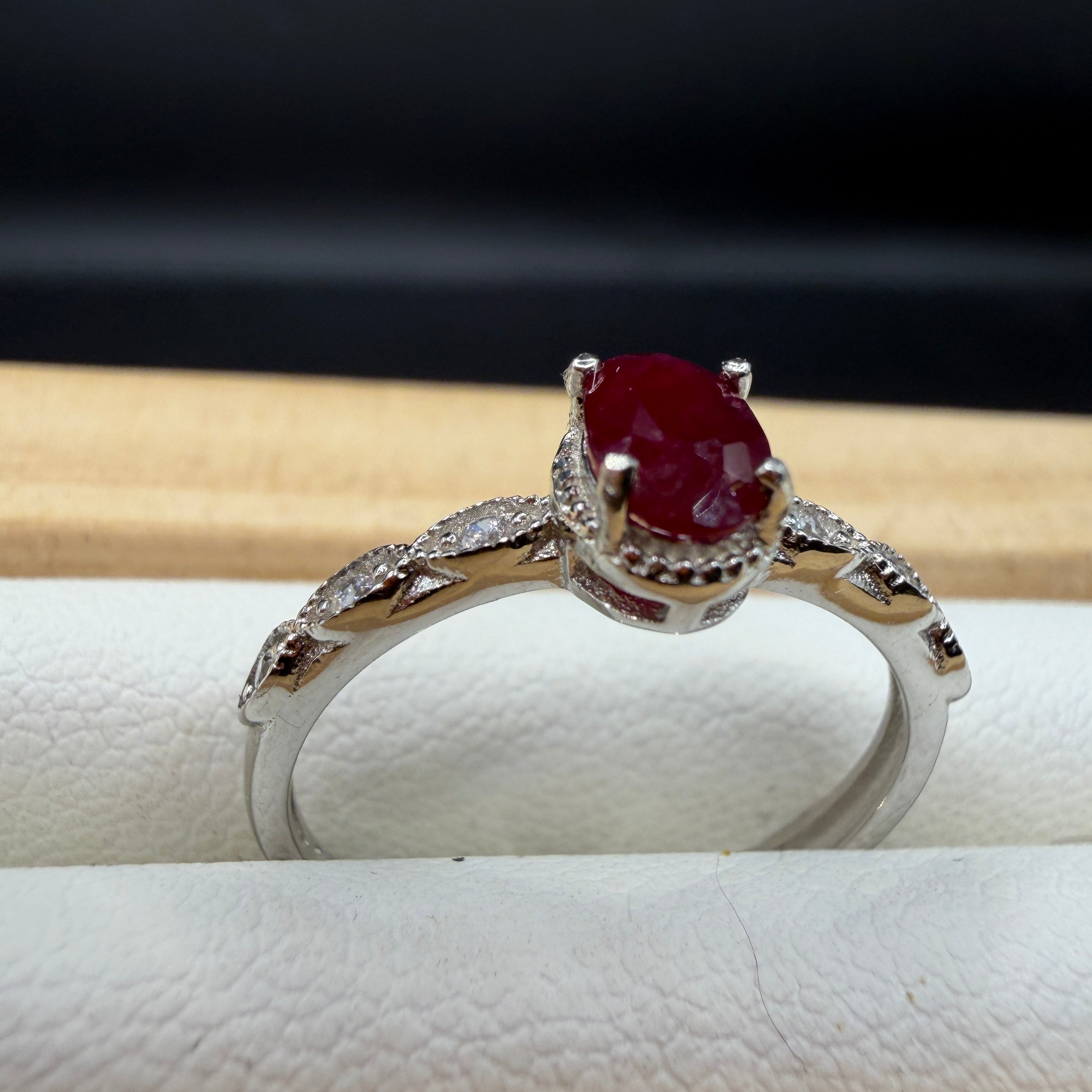 Ruby S925 Adjustable Ring