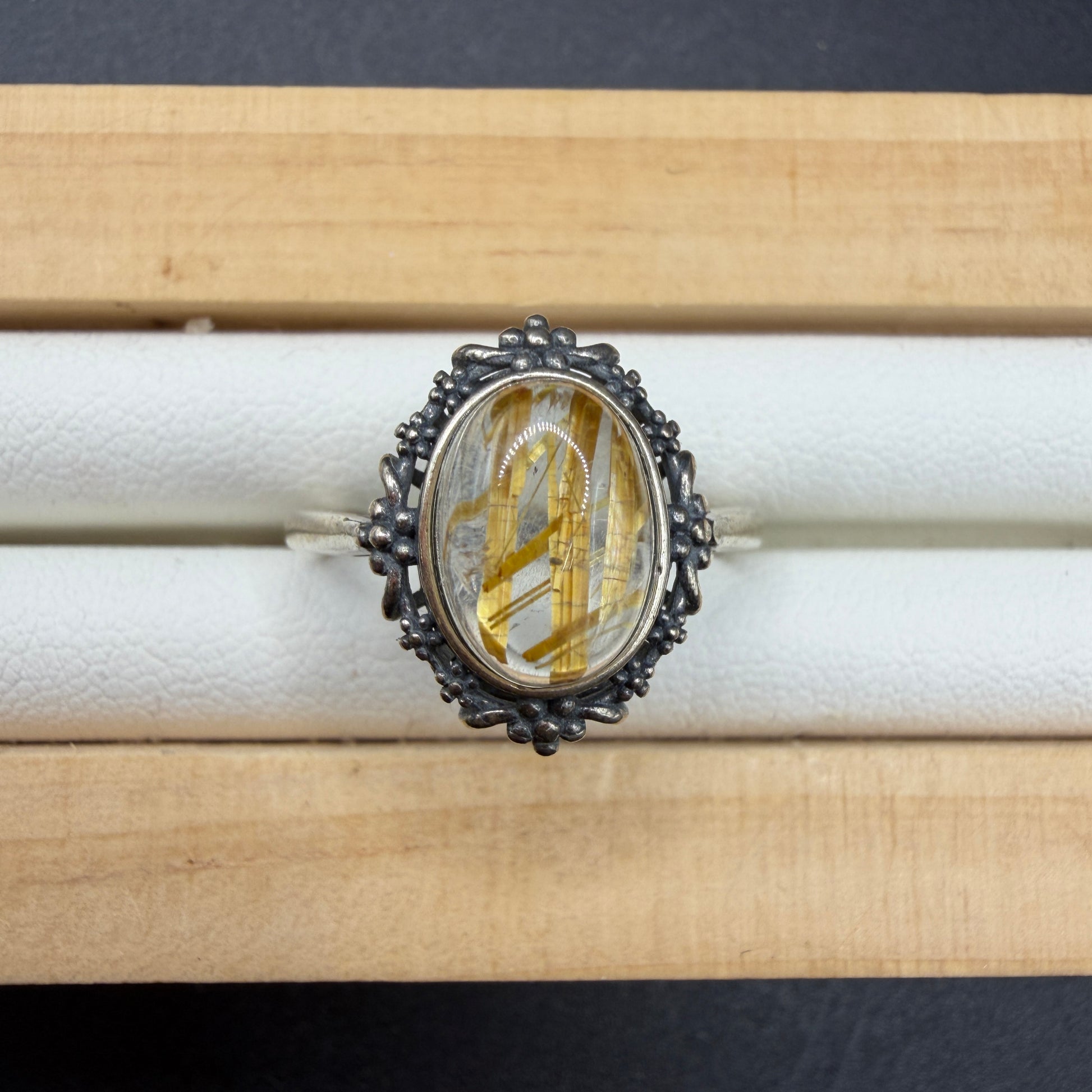 Golden Rutile S925 Adjustable Ring