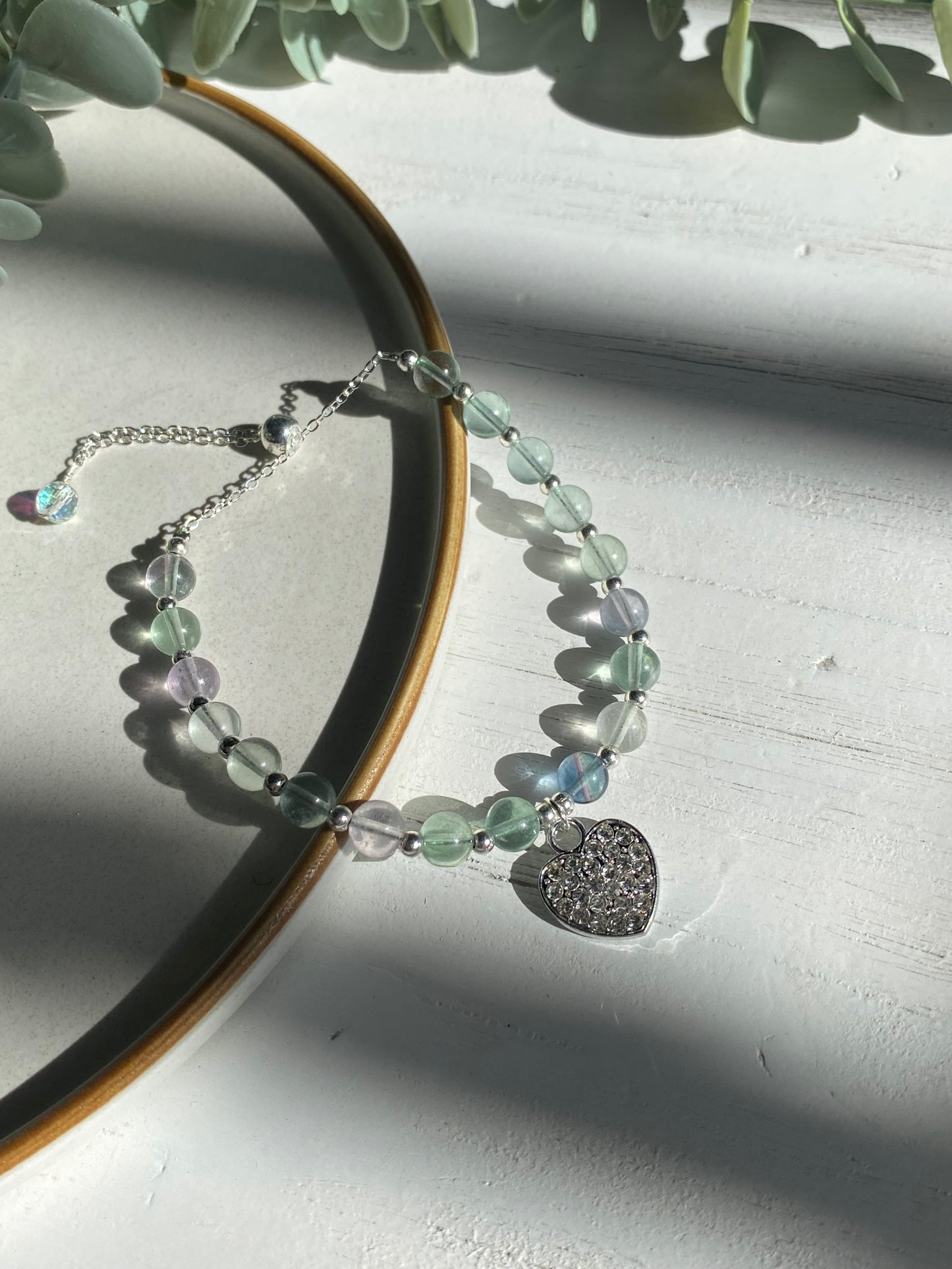 Fluorite Heart Bracelet