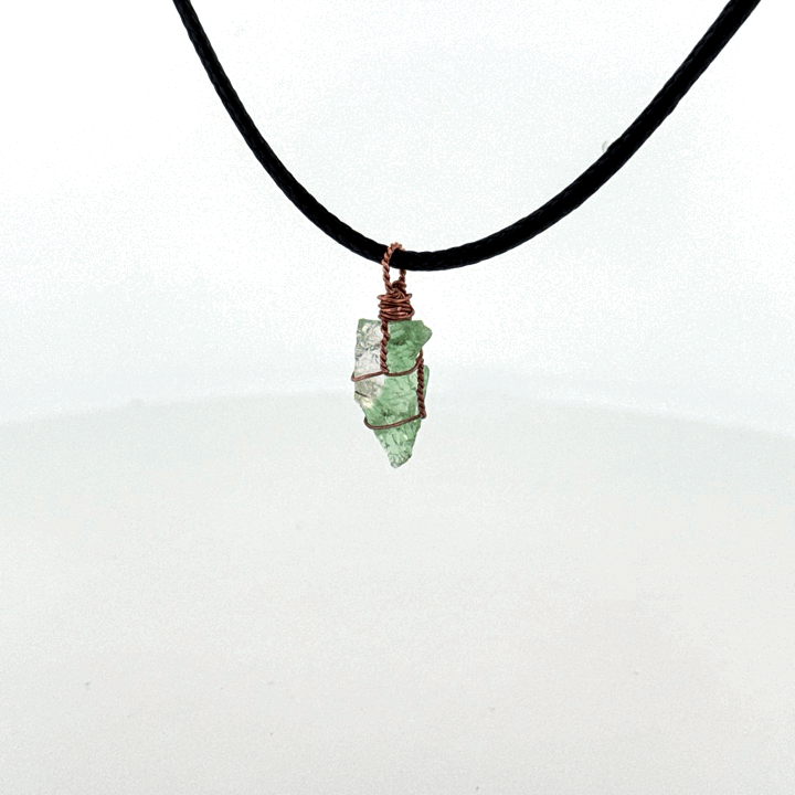 Green Lemurian Fluorite S925 Handmade Necklace