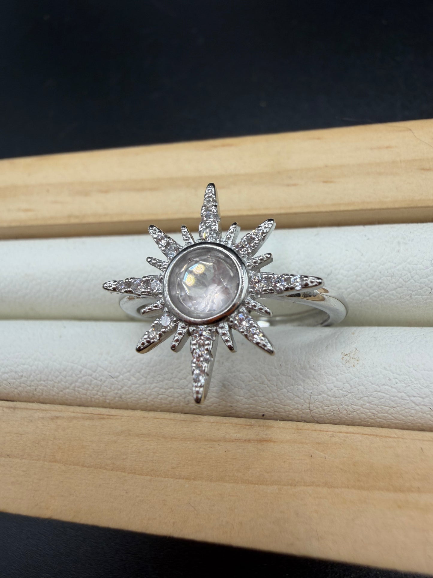 Rose Quartz S925 Adjustable Ring