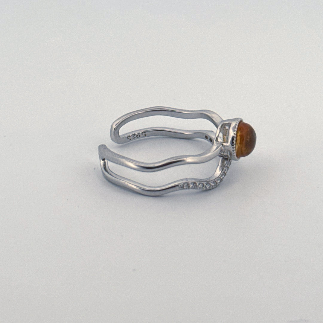 Citrine S925 Adjustable Ring