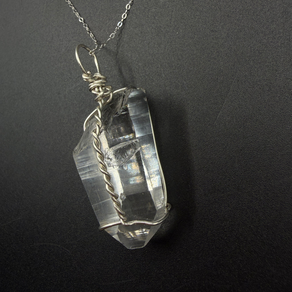 Colombian Lemurian Quartz S925 Handmade Necklace