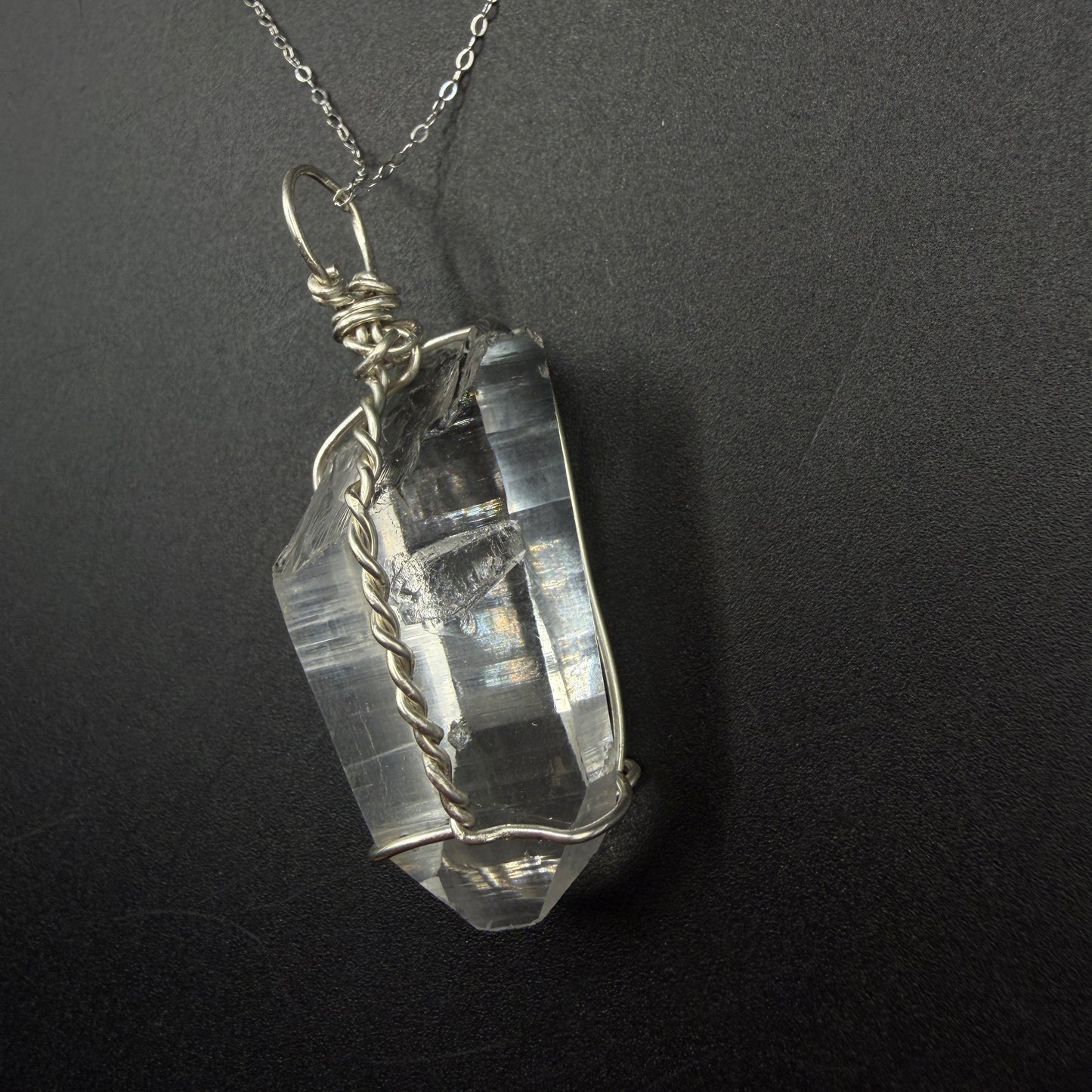 Colombian Lemurian Quartz S925 Handmade Necklace
