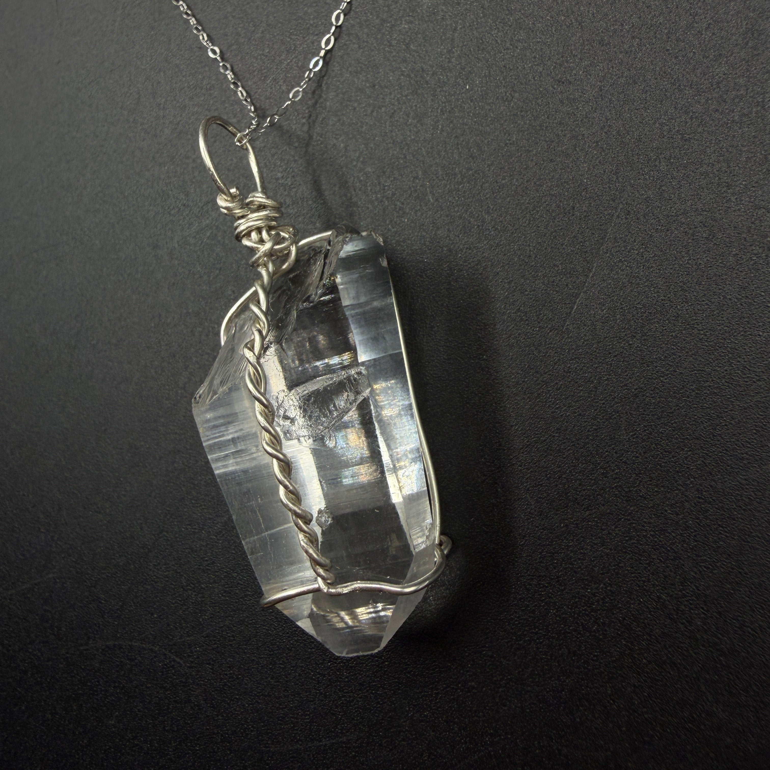 Colombian Lemurian Quartz S925 Handmade Necklace