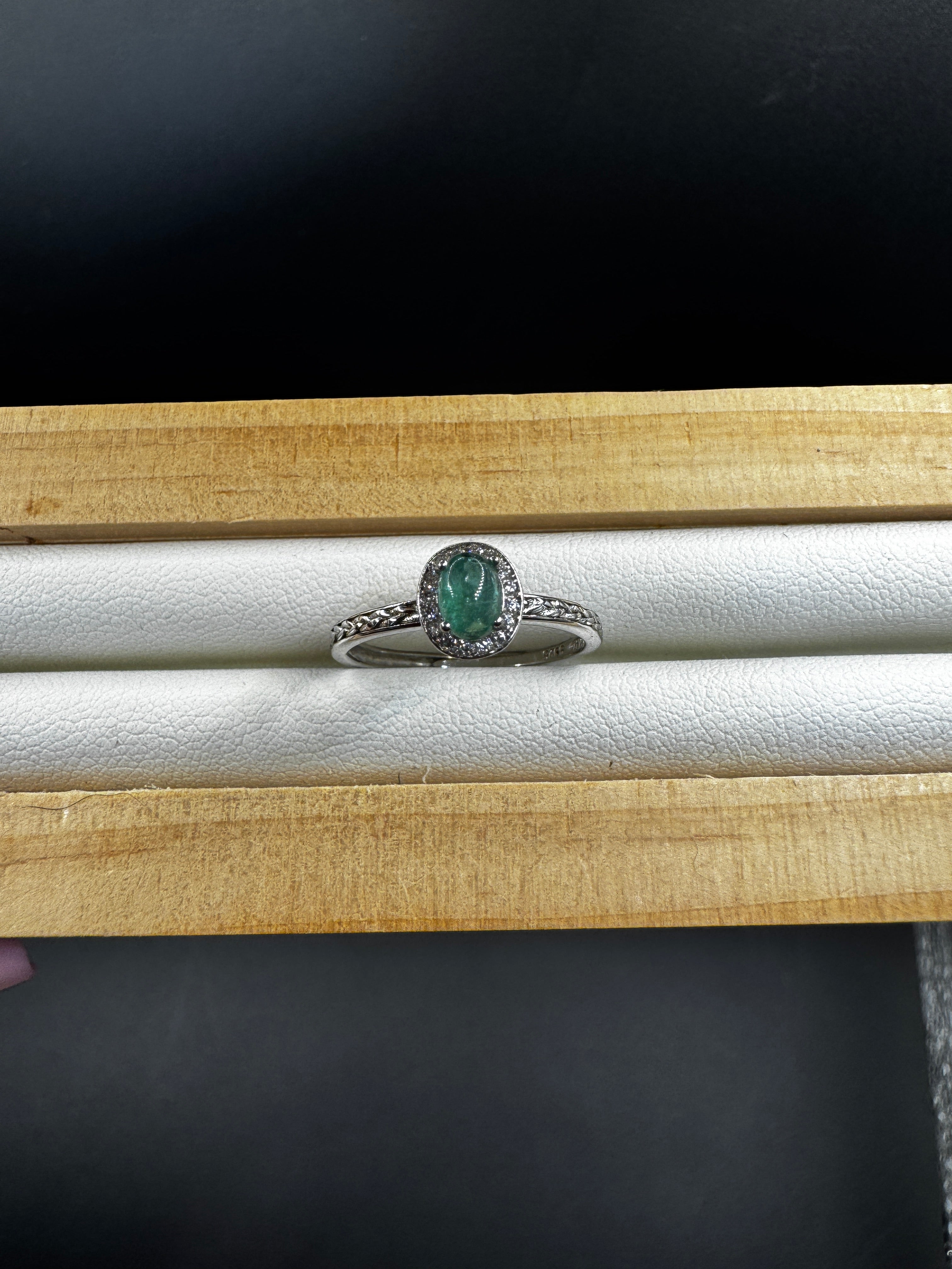 Emerald S925 Adjustable Ring
