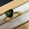 Moldavite S925 Adjustable Certified Gold Ring