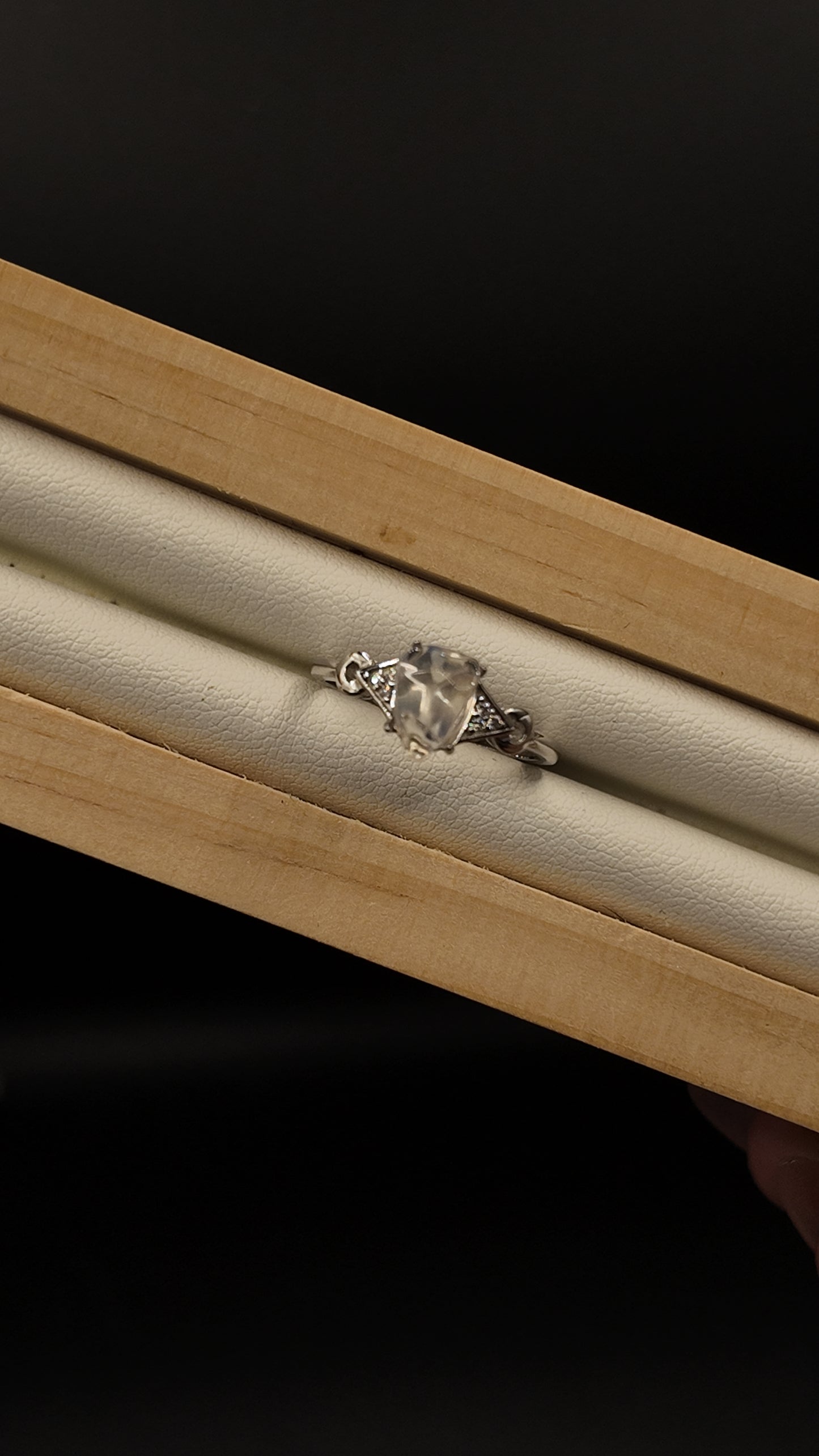 Moonstone Freeform S925 Adjustable Ring