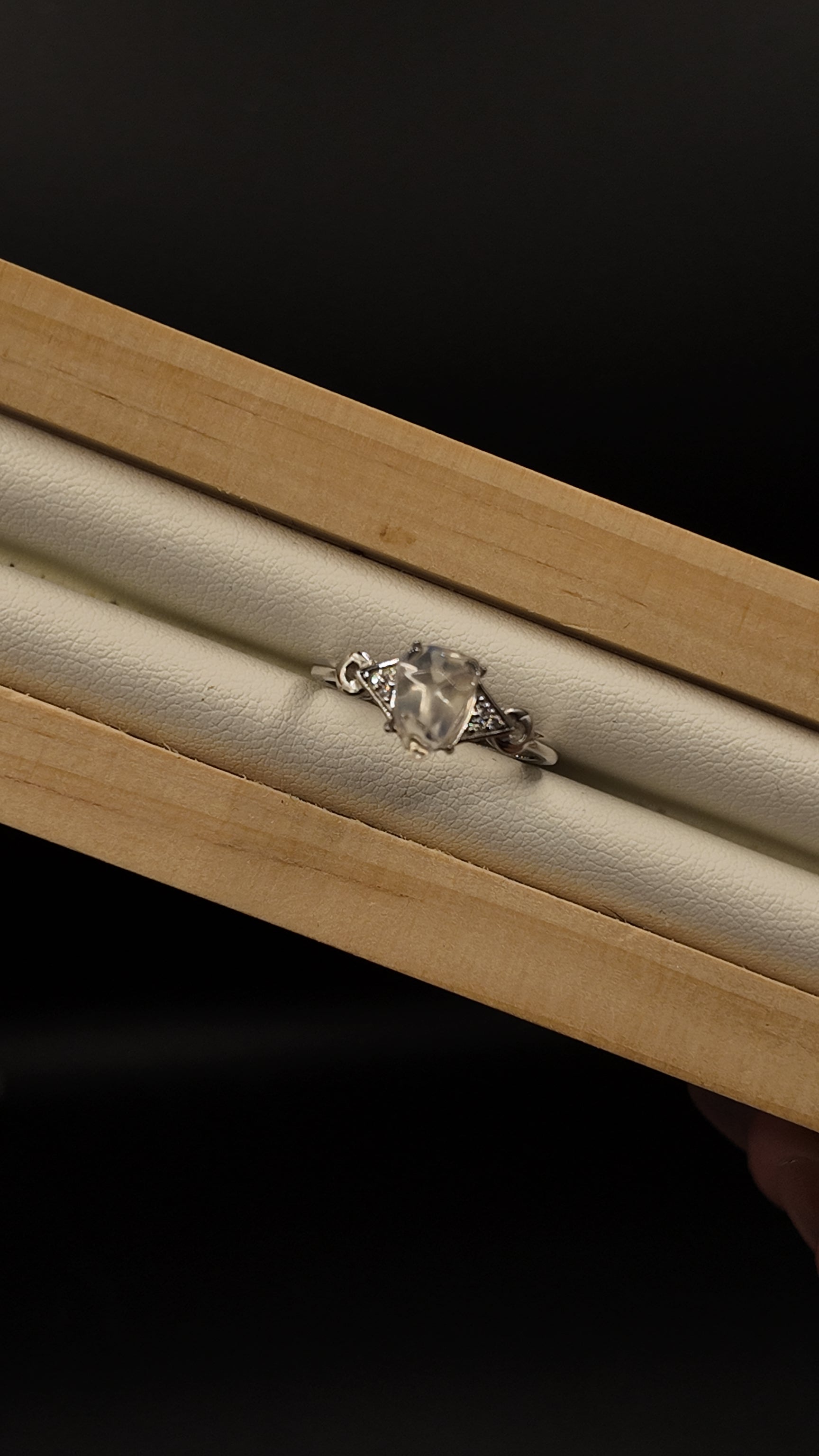 Moonstone Freeform S925 Adjustable Ring