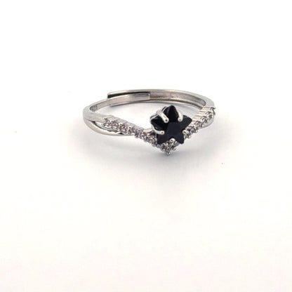 Black Spinel S925 Adjustable Ring