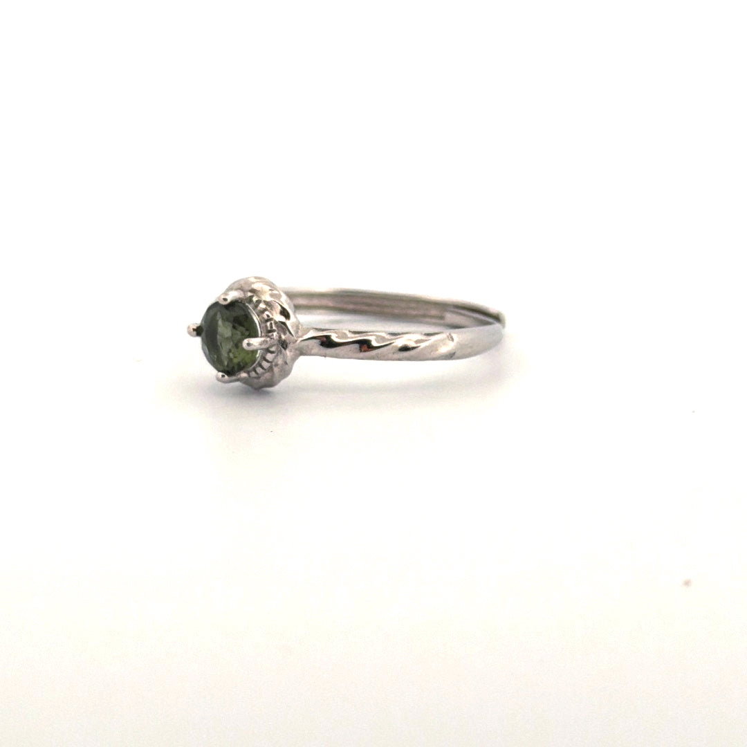 Moldavite S925 Certified Adjustable Ring
