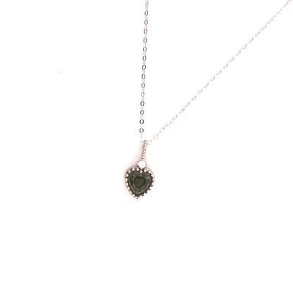 Moldavite Heart S925 Certified Necklace