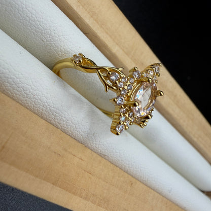 Rose Quartz Star S925 Adjustable Ring