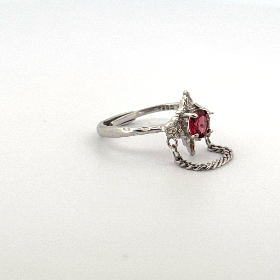Garnet S925 Adjustable Ring