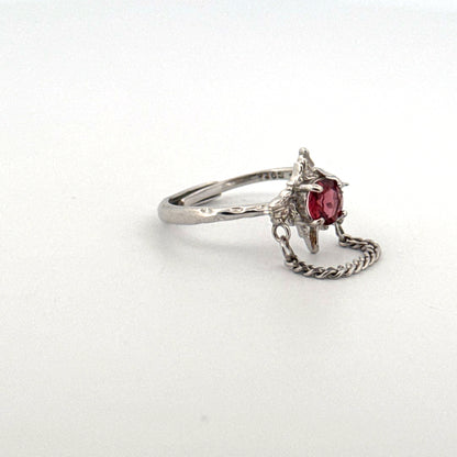 Garnet S925 Adjustable Ring