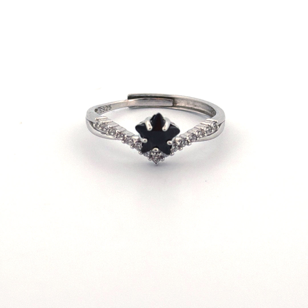 Black Spinel S925 Adjustable Ring