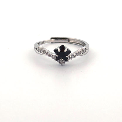 Black Spinel S925 Adjustable Ring