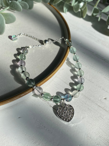 Fluorite Heart Bracelet