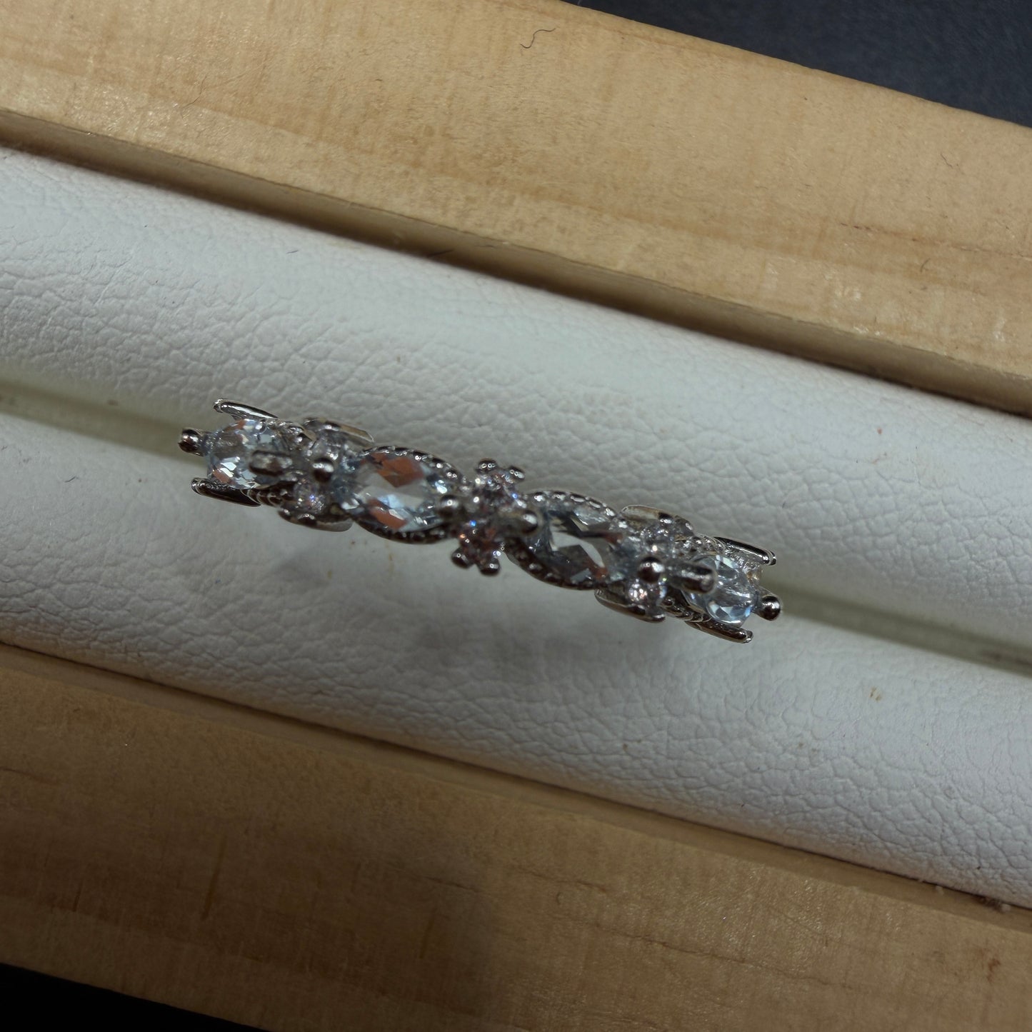 Aquamarine S925 Adjustable Ring