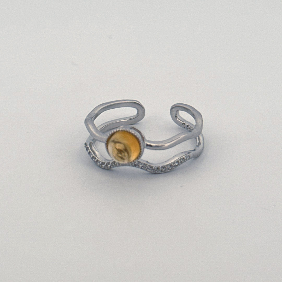 Citrine S925 Adjustable Ring