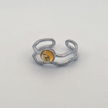 Citrine S925 Adjustable Ring