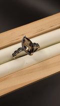 Smokey Quartz S925 Adjustable Ring