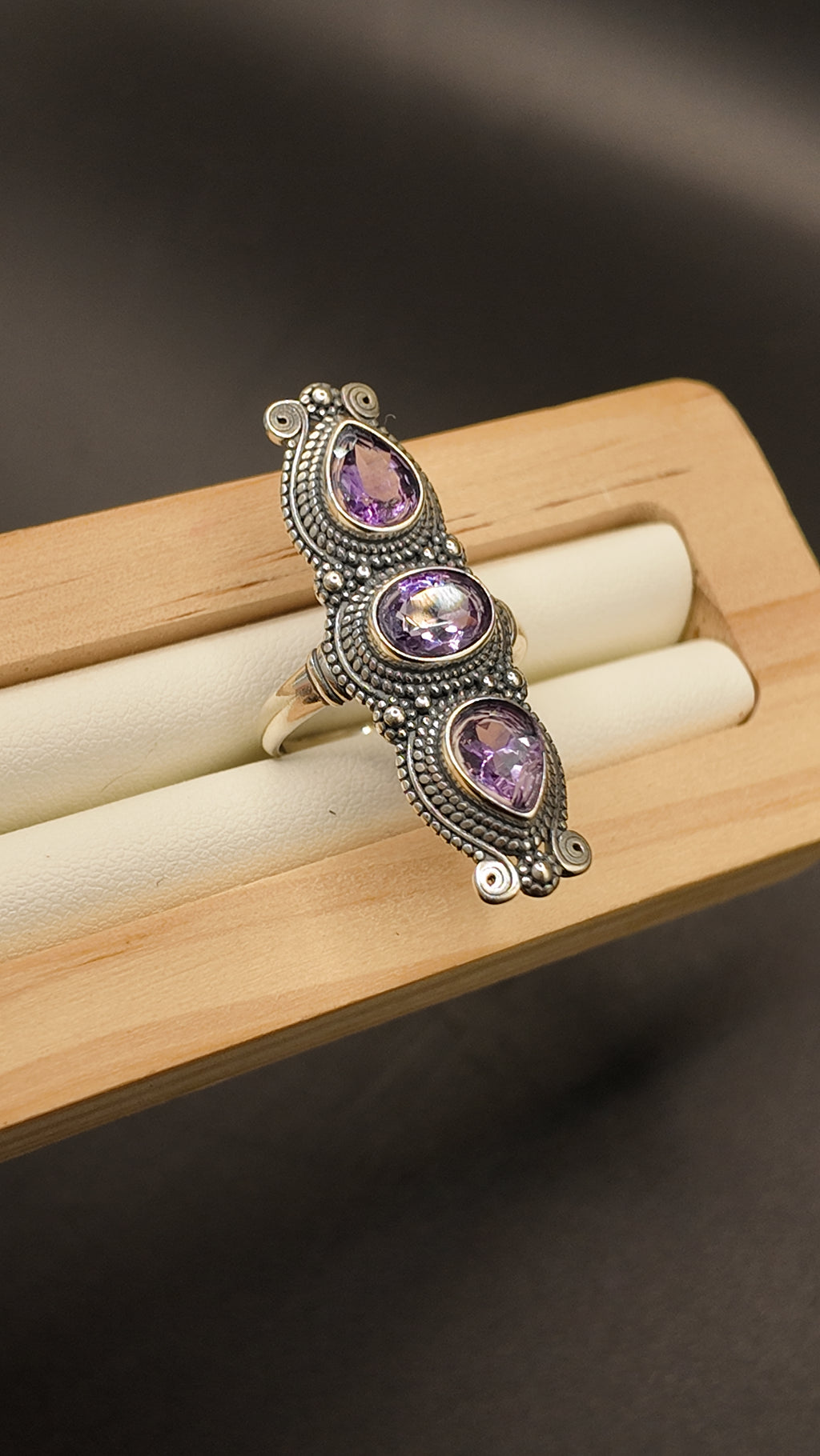 Amethyst Triple Ring
