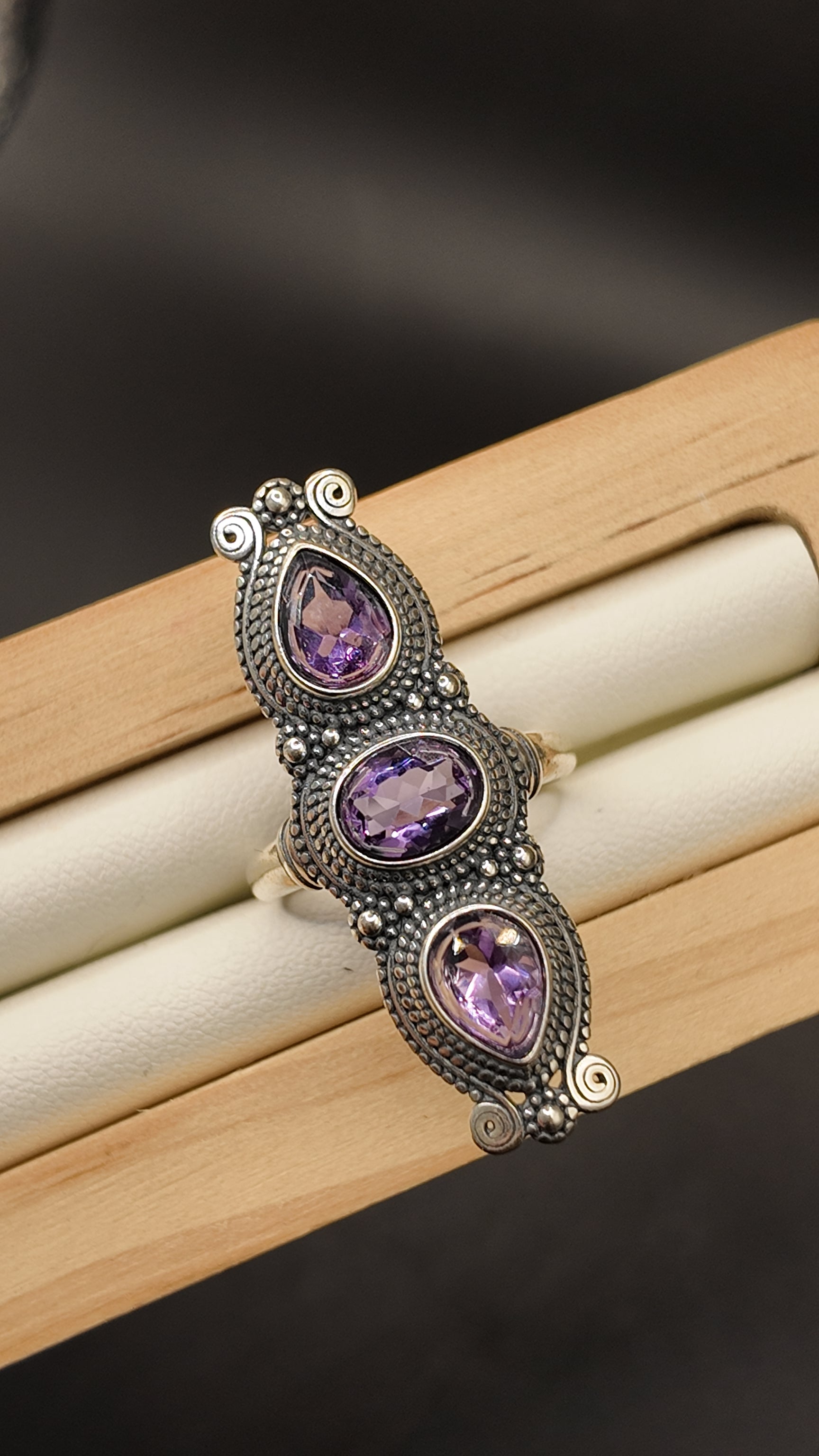 Amethyst Triple Ring