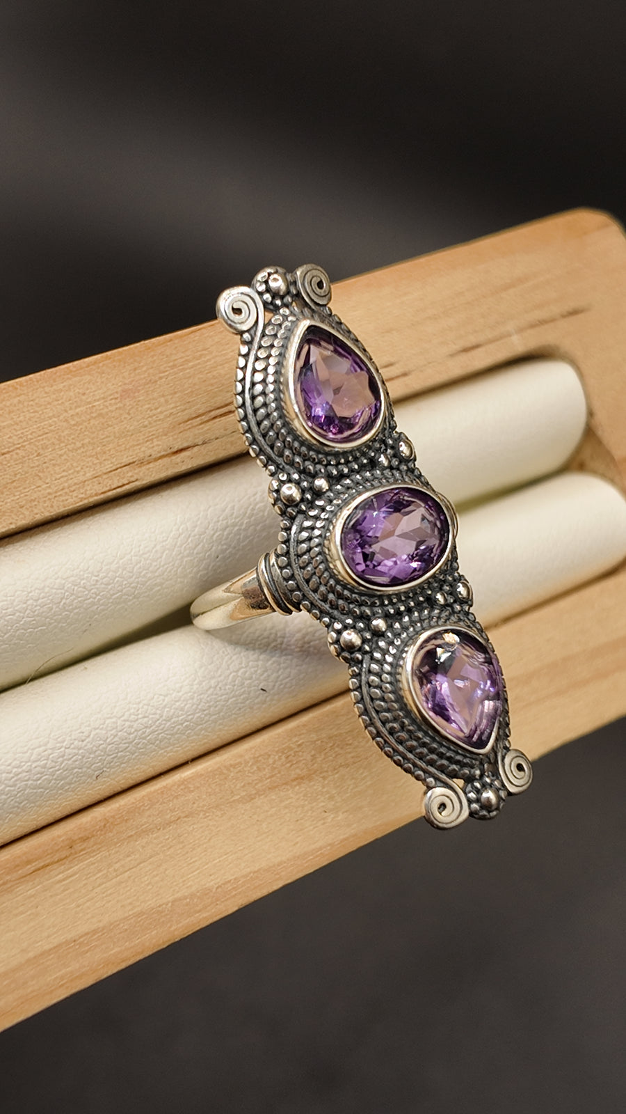 Amethyst Triple Ring
