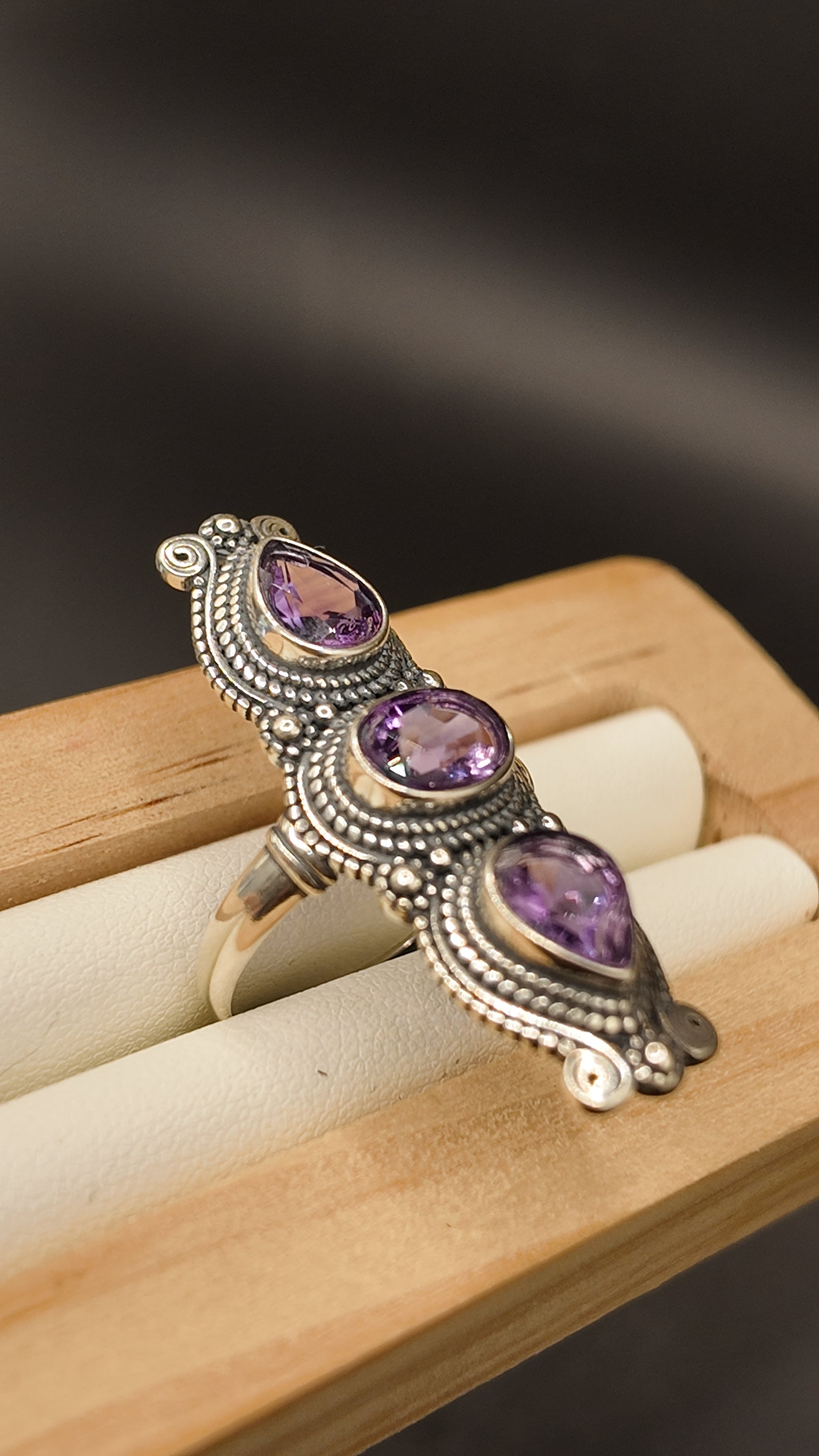 Amethyst Triple Ring