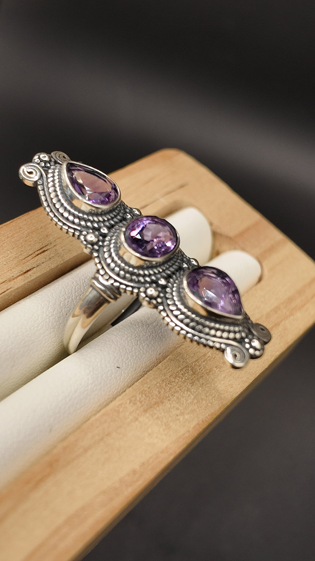 Amethyst Triple Ring