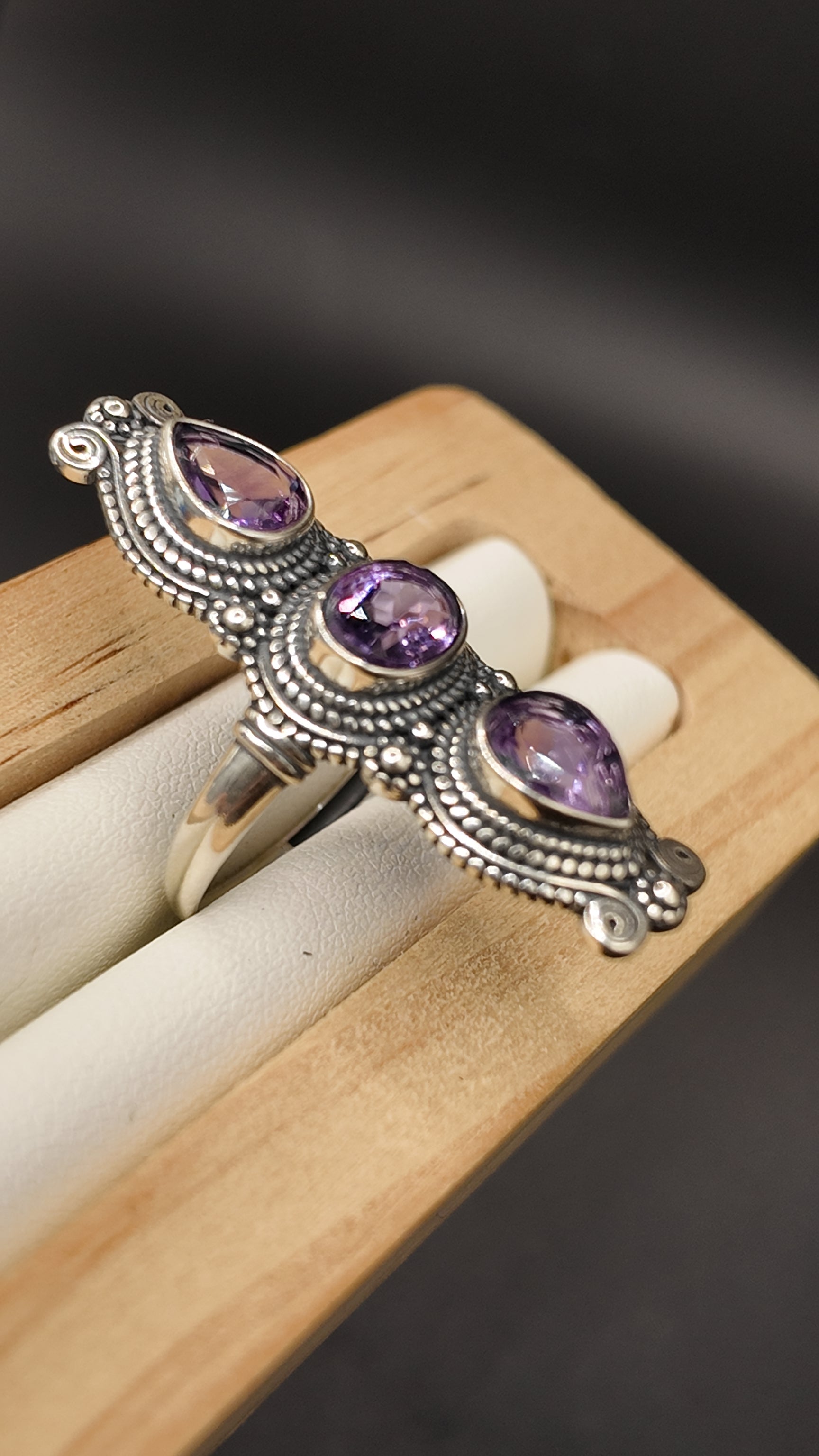 Amethyst Triple Ring