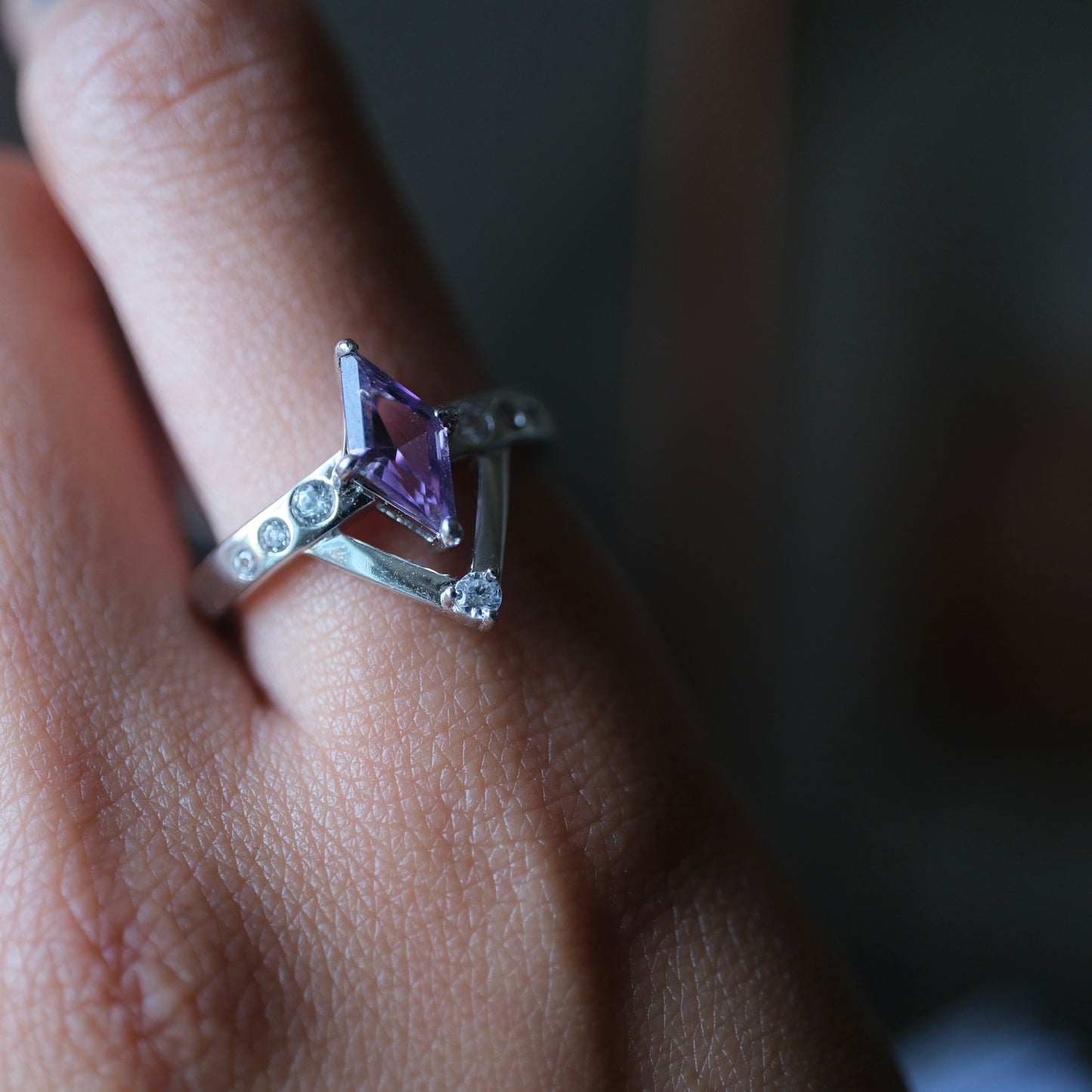 Amethyst Intention Ring side detail
