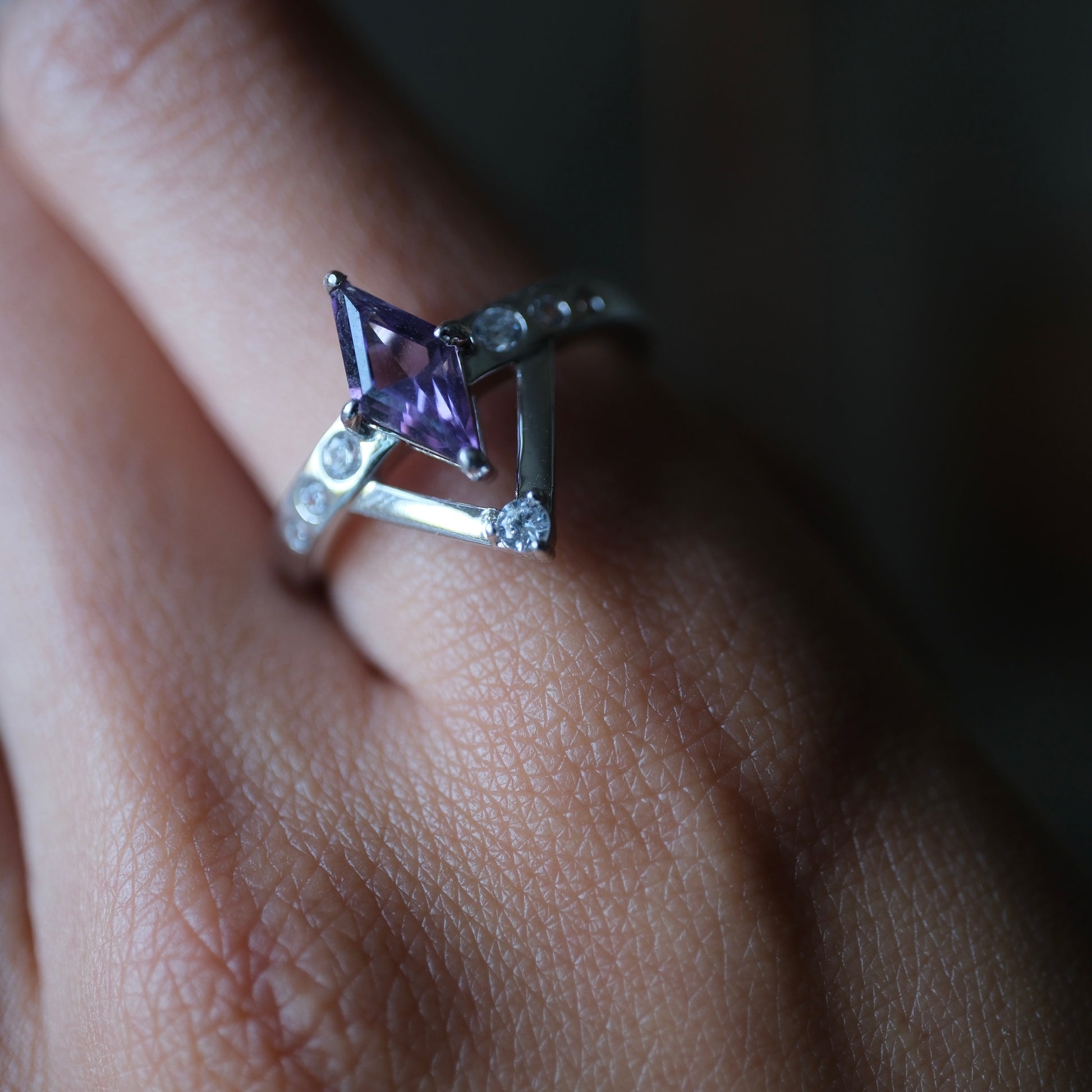 Amethyst Intention Ring close-up