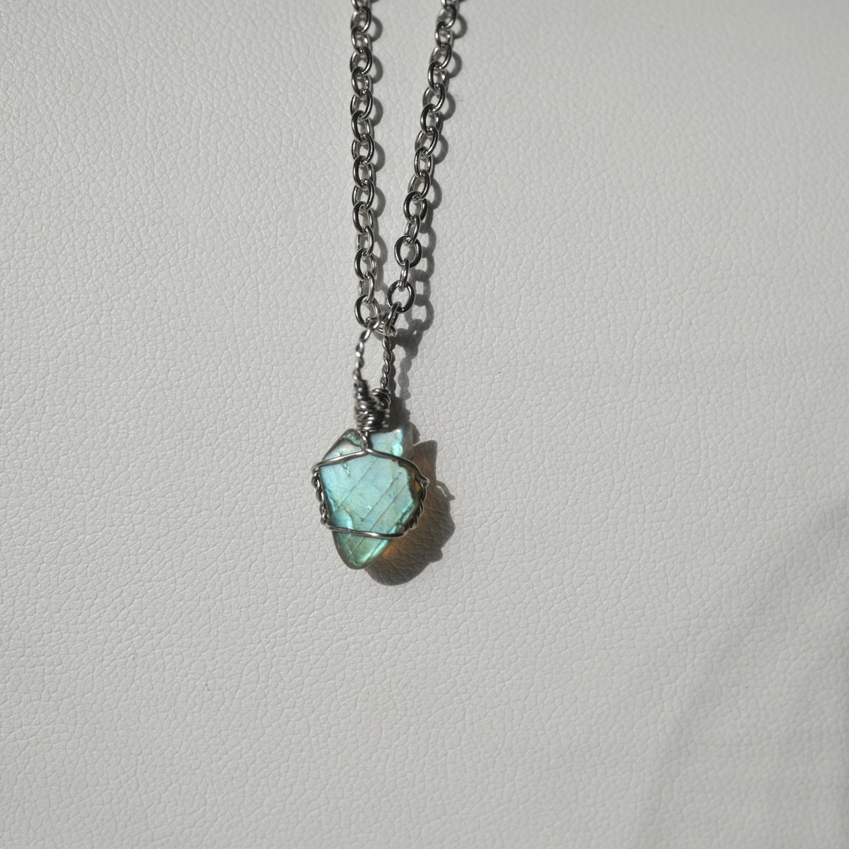 Halloween Handmade Labradorite Wire Wrapped Necklace