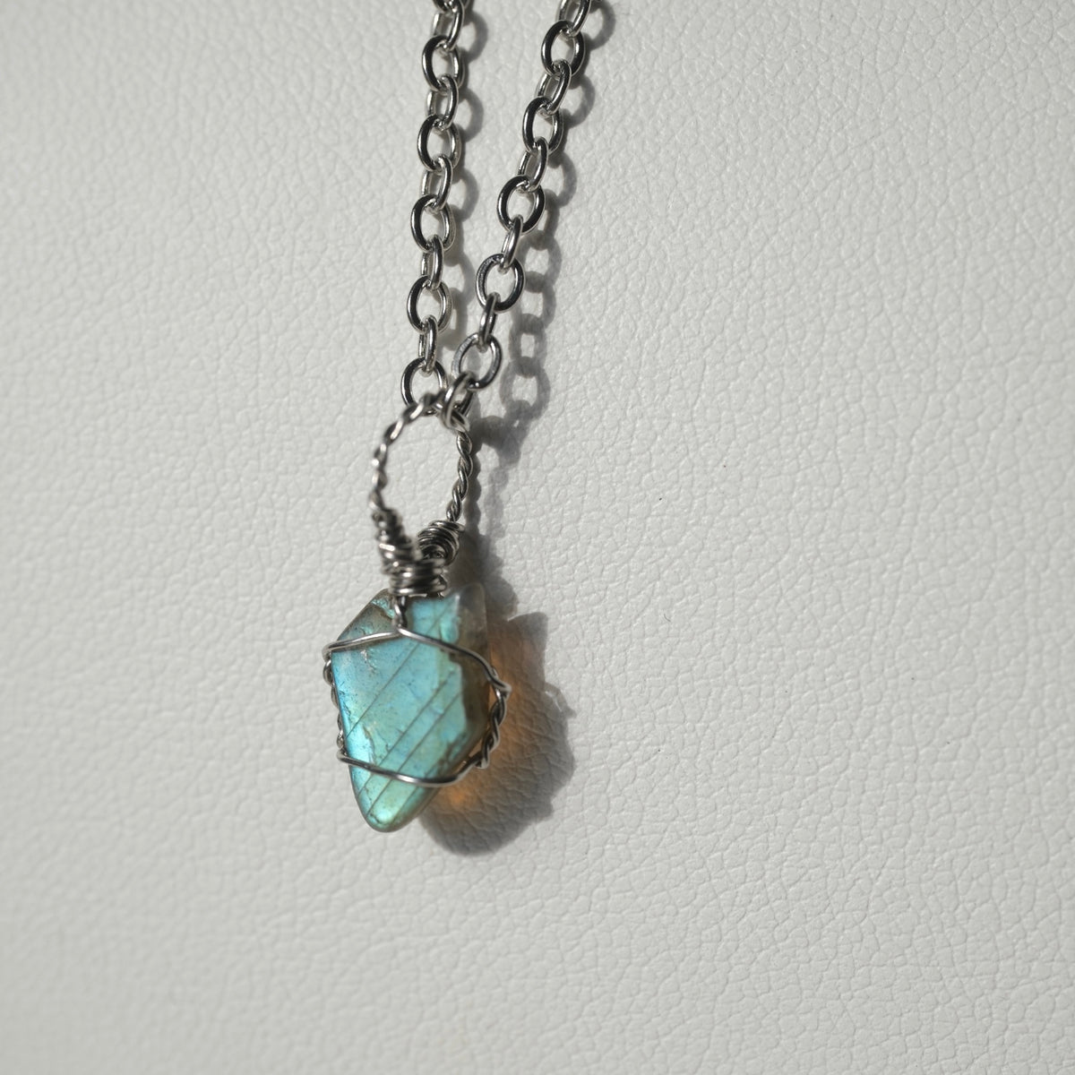 Halloween Handmade Labradorite Wire Wrapped Necklace