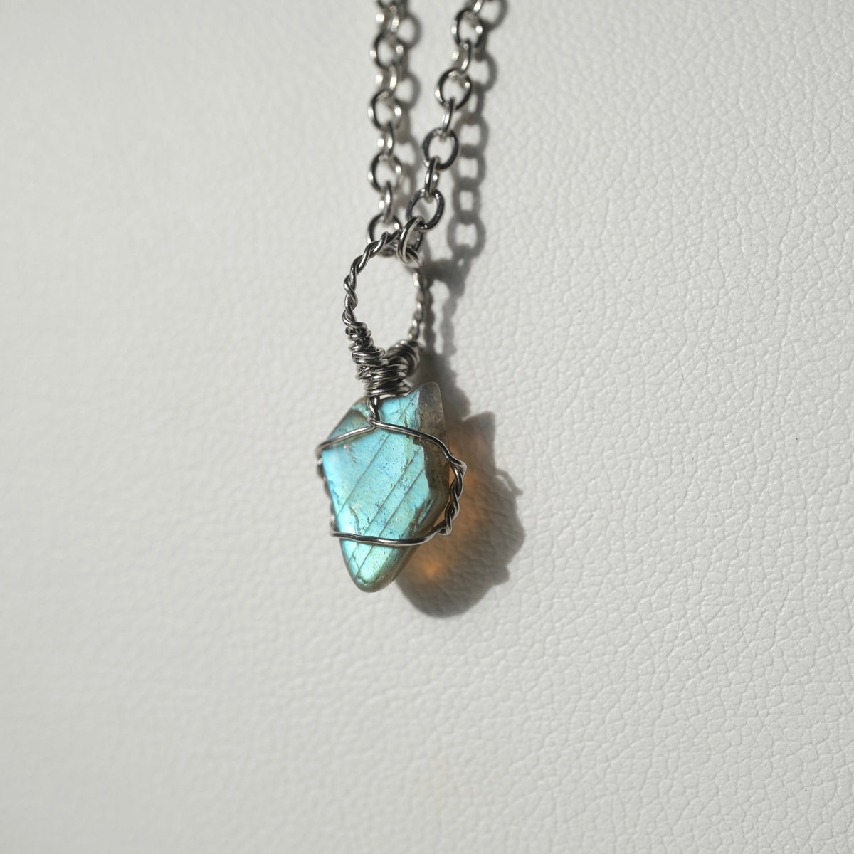 Halloween Handmade Labradorite Wire Wrapped Necklace