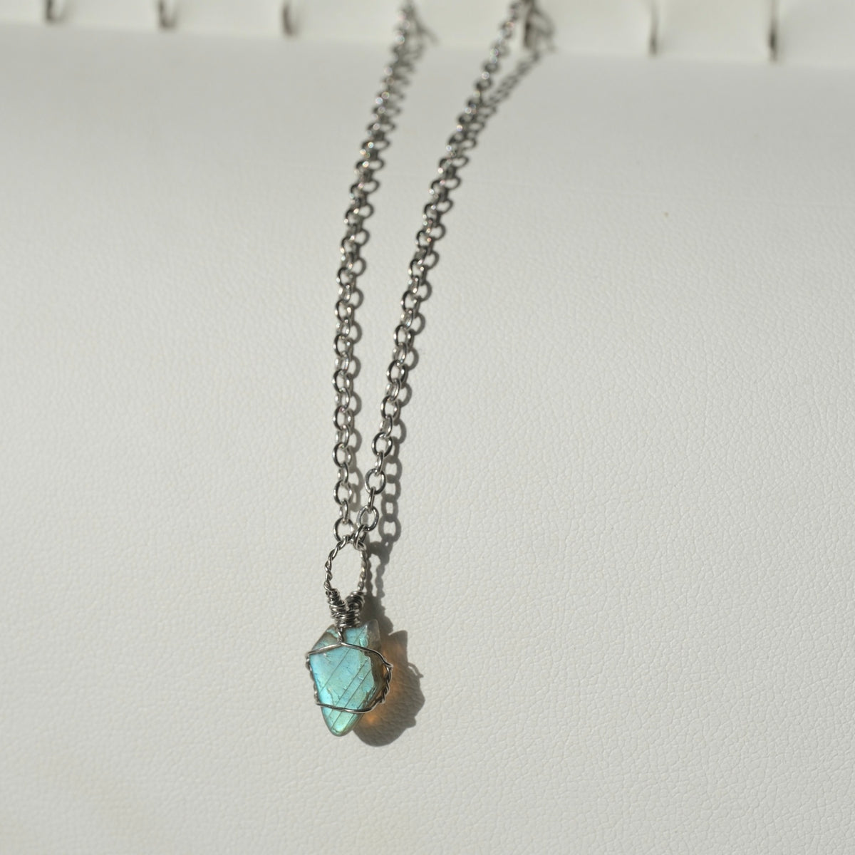 Halloween Handmade Labradorite Wire Wrapped Necklace
